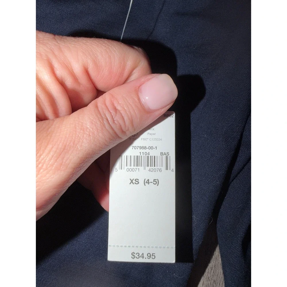 Gap Kids Navy Blue Twill Jogger Pants Elastic‎ Waist Drawstring XS 4-5 NEW Q3